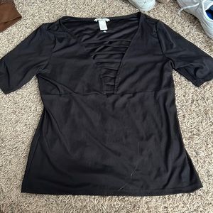 Black shirt with open chest